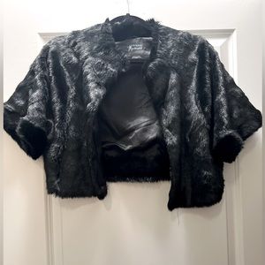 Marciano Black faux fur crop jacket